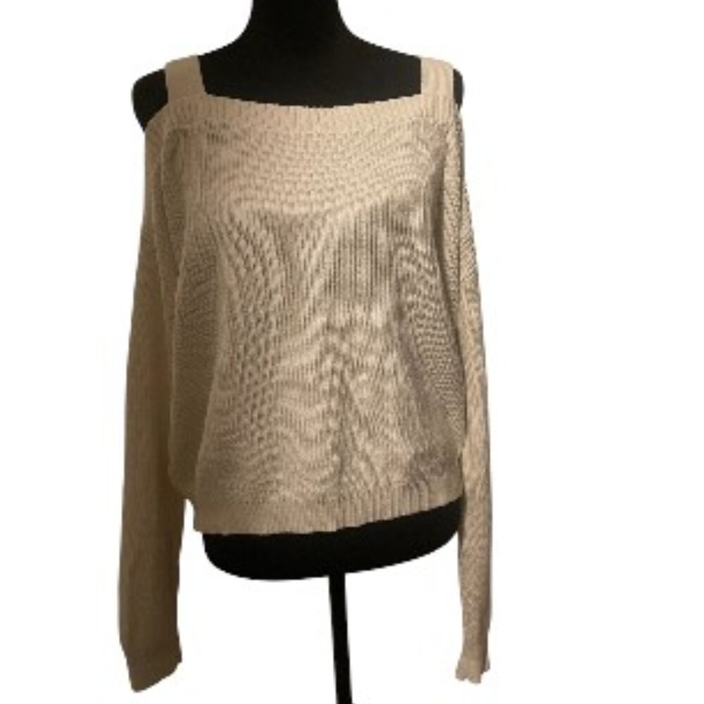 EXPRESS KNIT CROPPED OFF SHOULDER SWEATER